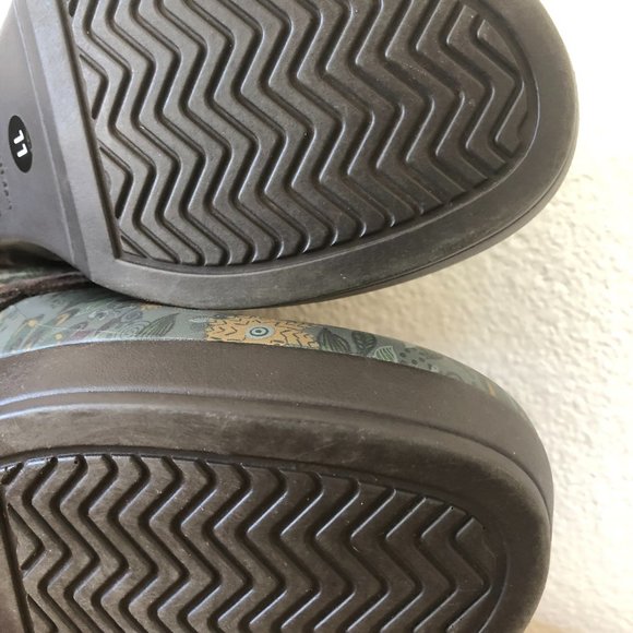 CROCS Size 11 Floral Print Clogs 203764 Dual Leather Braided Strap Dual Comfort - Picture 11 of 15